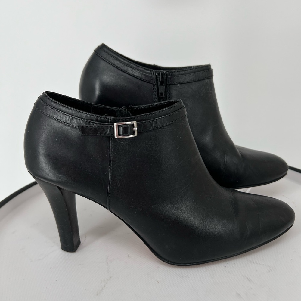 BROOKS BROTHERS BLACK LEATHER ANKLE BOOTS PADDED INSOLES,‎ SMOOTH LEATHER